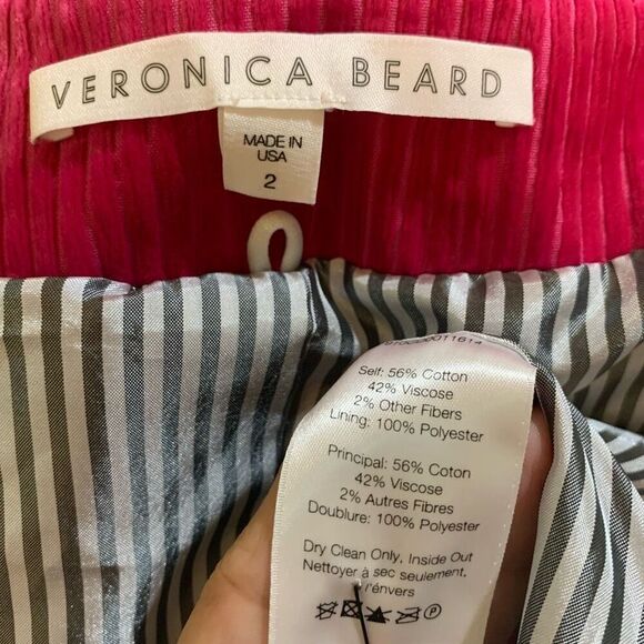 Veronica Beard Gaya Blazer Corduroy Miller Hot Pink Collared Size 2 Jacket - Picture 9 of 11